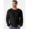 imageJMIERR Mens Crewneck Pullover Sweater Waffle Textured Knitted Sweaters Casual Loose Fit Sweaters with Ribbing Edge02 Black