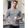 imageJMIERR Mens Crewneck Pullover Sweater Waffle Textured Knitted Sweaters Casual Loose Fit Sweaters with Ribbing Edge03 Light Grey
