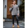 imageJMIERR Mens Crewneck Pullover Sweater Waffle Textured Knitted Sweaters Casual Loose Fit Sweaters with Ribbing Edge03 Light Grey