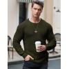 imageJMIERR Mens Crewneck Pullover Sweater Waffle Textured Knitted Sweaters Casual Loose Fit Sweaters with Ribbing Edge04 Moss Green