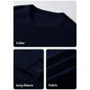 imageJMIERR Mens Crewneck Pullover Sweater Waffle Textured Knitted Sweaters Casual Loose Fit Sweaters with Ribbing Edge04 Navy Blue