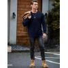 imageJMIERR Mens Crewneck Pullover Sweater Waffle Textured Knitted Sweaters Casual Loose Fit Sweaters with Ribbing Edge04 Navy Blue