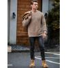 imageJMIERR Mens Crewneck Pullover Sweater Waffle Textured Knitted Sweaters Casual Loose Fit Sweaters with Ribbing Edge05 Smoke Graykhaki