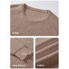 imageJMIERR Mens Crewneck Pullover Sweater Waffle Textured Knitted Sweaters Casual Loose Fit Sweaters with Ribbing Edge05 Smoke Graykhaki