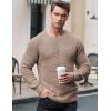 imageJMIERR Mens Crewneck Pullover Sweater Waffle Textured Knitted Sweaters Casual Loose Fit Sweaters with Ribbing Edge05 Smoke Graykhaki