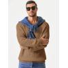 imageJMIERR Mens Crewneck Pullover Sweater Waffle Textured Knitted Sweaters Casual Loose Fit Sweaters with Ribbing Edge06 Khaki