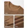 imageJMIERR Mens Crewneck Pullover Sweater Waffle Textured Knitted Sweaters Casual Loose Fit Sweaters with Ribbing Edge06 Khaki