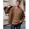 imageJMIERR Mens Crewneck Pullover Sweater Waffle Textured Knitted Sweaters Casual Loose Fit Sweaters with Ribbing Edge06 Khaki
