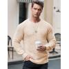 imageJMIERR Mens Crewneck Pullover Sweater Waffle Textured Knitted Sweaters Casual Loose Fit Sweaters with Ribbing Edge07 Apricot