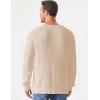imageJMIERR Mens Crewneck Pullover Sweater Waffle Textured Knitted Sweaters Casual Loose Fit Sweaters with Ribbing Edge07 Apricot