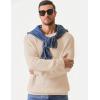 imageJMIERR Mens Crewneck Pullover Sweater Waffle Textured Knitted Sweaters Casual Loose Fit Sweaters with Ribbing Edge07 Apricot