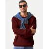imageJMIERR Mens Crewneck Pullover Sweater Waffle Textured Knitted Sweaters Casual Loose Fit Sweaters with Ribbing Edge07 Burgundy