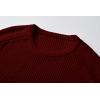 imageJMIERR Mens Crewneck Pullover Sweater Waffle Textured Knitted Sweaters Casual Loose Fit Sweaters with Ribbing Edge07 Burgundy