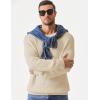 imageJMIERR Mens Crewneck Pullover Sweater Waffle Textured Knitted Sweaters Casual Loose Fit Sweaters with Ribbing Edge08 Light Khaki