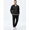 imageJMIERR Mens Track Suits 2 Piece Outfits Quarter Zipper Polo Shirt Tracksuit ampamp Joggers Sweatpants Sweatsuit SetsBlack