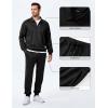imageJMIERR Mens Track Suits 2 Piece Outfits Quarter Zipper Polo Shirt Tracksuit ampamp Joggers Sweatpants Sweatsuit SetsBlack