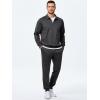 imageJMIERR Mens Track Suits 2 Piece Outfits Quarter Zipper Polo Shirt Tracksuit ampamp Joggers Sweatpants Sweatsuit SetsGrey