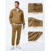 imageJMIERR Mens Track Suits 2 Piece Outfits Quarter Zipper Polo Shirt Tracksuit ampamp Joggers Sweatpants Sweatsuit SetsKhaki