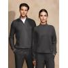 imageJMIERR 2025 Men Fall Tracksuit 2 Piece Set Old Money Polo Quarter Zip Twill Sweatsuits Jogging Sweatpants LoungewearA Dark Grey
