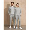 imageJMIERR 2025 Men Fall Tracksuit 2 Piece Set Old Money Polo Quarter Zip Twill Sweatsuits Jogging Sweatpants LoungewearA Grey 1