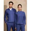 imageJMIERR 2025 Men Fall Tracksuit 2 Piece Set Old Money Polo Quarter Zip Twill Sweatsuits Jogging Sweatpants LoungewearBlue