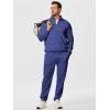 imageJMIERR 2025 Men Fall Tracksuit 2 Piece Set Old Money Polo Quarter Zip Twill Sweatsuits Jogging Sweatpants LoungewearBlue