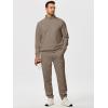 imageJMIERR 2025 Men Fall Tracksuit 2 Piece Set Old Money Polo Quarter Zip Twill Sweatsuits Jogging Sweatpants LoungewearBrown