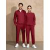 imageJMIERR 2025 Men Fall Tracksuit 2 Piece Set Old Money Polo Quarter Zip Twill Sweatsuits Jogging Sweatpants LoungewearRed