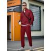 imageJMIERR 2025 Men Fall Tracksuit 2 Piece Set Old Money Polo Quarter Zip Twill Sweatsuits Jogging Sweatpants LoungewearRed