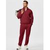 imageJMIERR 2025 Men Fall Tracksuit 2 Piece Set Old Money Polo Quarter Zip Twill Sweatsuits Jogging Sweatpants LoungewearRed