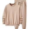 imageJMIERR Mens 2 Piece Outfits Crew Neck Sweatshirt Tracksuit ampamp Joggers Sweatpants Sweatsuit SetBeige