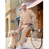 imageJMIERR Mens 2 Piece Outfits Crew Neck Sweatshirt Tracksuit ampamp Joggers Sweatpants Sweatsuit SetBeige