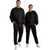 imageJMIERR Mens 2 Piece Outfits Crew Neck Sweatshirt Tracksuit ampamp Joggers Sweatpants Sweatsuit SetBlack