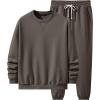 imageJMIERR Mens 2 Piece Outfits Crew Neck Sweatshirt Tracksuit ampamp Joggers Sweatpants Sweatsuit SetBrown