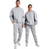 imageJMIERR Mens 2 Piece Outfits Crew Neck Sweatshirt Tracksuit ampamp Joggers Sweatpants Sweatsuit SetLight Grey