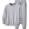 imageJMIERR Mens 2 Piece Outfits Crew Neck Sweatshirt Tracksuit ampamp Joggers Sweatpants Sweatsuit SetLight Grey