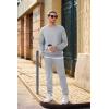 imageJMIERR Mens 2 Piece Outfits Crew Neck Sweatshirt Tracksuit ampamp Joggers Sweatpants Sweatsuit SetLight Grey