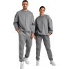 imageJMIERR Mens 2 Piece Outfits Crew Neck Sweatshirt Tracksuit ampamp Joggers Sweatpants Sweatsuit SetMedium Grey