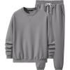 imageJMIERR Mens 2 Piece Outfits Crew Neck Sweatshirt Tracksuit ampamp Joggers Sweatpants Sweatsuit SetMedium Grey