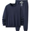 imageJMIERR Mens 2 Piece Outfits Crew Neck Sweatshirt Tracksuit ampamp Joggers Sweatpants Sweatsuit SetNavy Blue