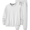 imageJMIERR Mens 2 Piece Outfits Crew Neck Sweatshirt Tracksuit ampamp Joggers Sweatpants Sweatsuit SetWhite