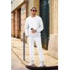 imageJMIERR Mens 2 Piece Outfits Crew Neck Sweatshirt Tracksuit ampamp Joggers Sweatpants Sweatsuit SetWhite