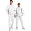 imageJMIERR Mens 2 Piece Outfits Crew Neck Sweatshirt Tracksuit ampamp Joggers Sweatpants Sweatsuit SetWhite