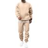 imageJMIERR Mens 2 Piece Outfits Crew Neck Sweatshirt Tracksuit ampamp Joggers Sweatpants Sweatsuit SetBeige