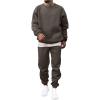 imageJMIERR Mens 2 Piece Outfits Crew Neck Sweatshirt Tracksuit ampamp Joggers Sweatpants Sweatsuit SetBrown