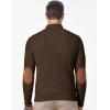 imageJMIERR Mens Cable Knit Pullover Sweater Casual Long Sleeve Stand Collar Button Knitted SweatersChocolate Brown