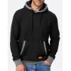 imageJMIERR Mens Cotton Casual Hoodies Sweatshirts Fashion Long Sleeve Drawstring Fleece Pullover Hoodie with PocketsA Black