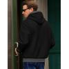 imageJMIERR Mens Cotton Casual Hoodies Sweatshirts Fashion Long Sleeve Drawstring Fleece Pullover Hoodie with PocketsA Black