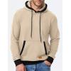 imageJMIERR Mens Cotton Casual Hoodies Sweatshirts Fashion Long Sleeve Drawstring Fleece Pullover Hoodie with PocketsApricot