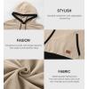 imageJMIERR Mens Cotton Casual Hoodies Sweatshirts Fashion Long Sleeve Drawstring Fleece Pullover Hoodie with PocketsApricot